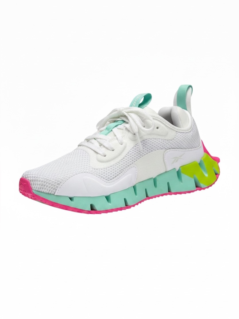 Reebok Zig Zag Sneakers with Mint Green, Neon Yellow & Hot Pink Accents
